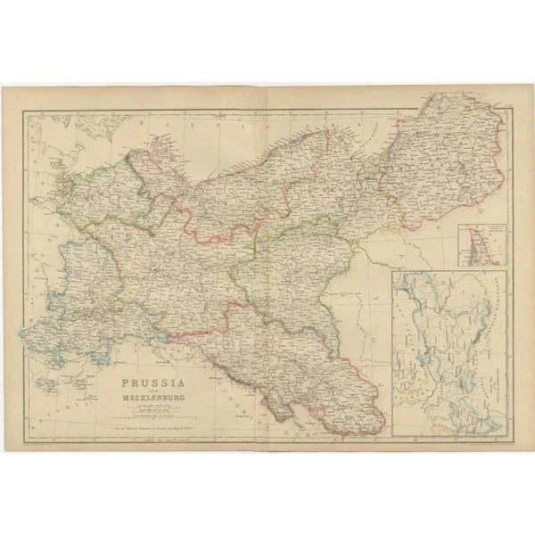 Mid 19th Century Antique Map of Prussia and Mecklenburg by W. G. Blackie, 1859 For Sale - Image 5 of 6