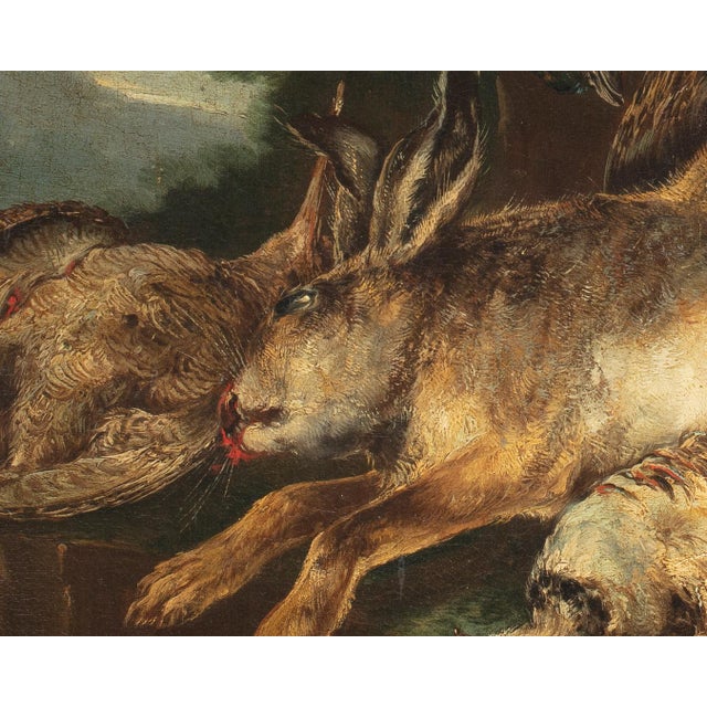 Giovanni Crivelli, Still Life with Game in a Rural Landscape, 1800s, Oil on Canvas, Framed For Sale - Image 5 of 10