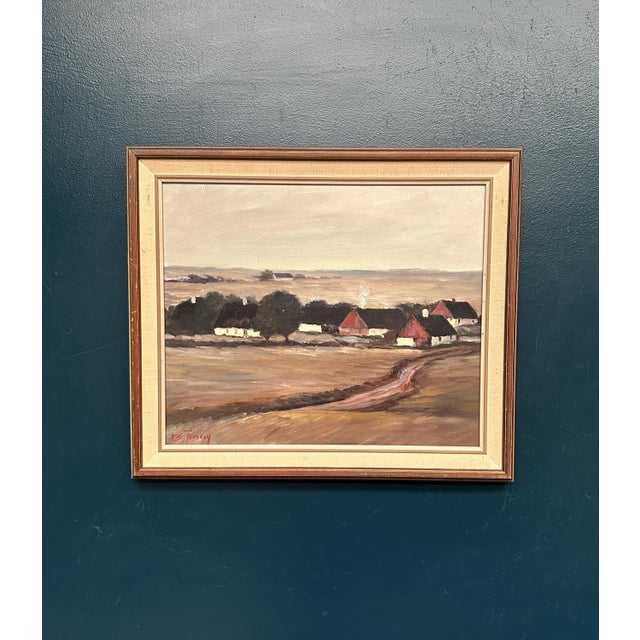 B. Jernberg, Landscape with Farms, 1950s, Oil Painting on Canvas, Framed For Sale - Image 15 of 16