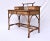 1980s Vintage British Colonial Style Burnt Bamboo and Grasscloth Pagoda Desk For Sale - Image 5 of 12