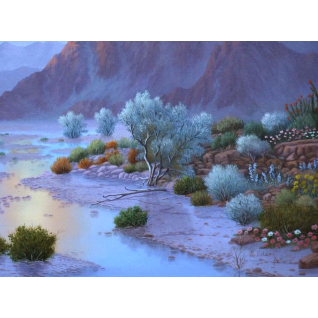 Vintage Sunset Landscape Painting, Oil on Canvas, Signed by Leyette Edens For Sale In Monterey, CA - Image 6 of 8