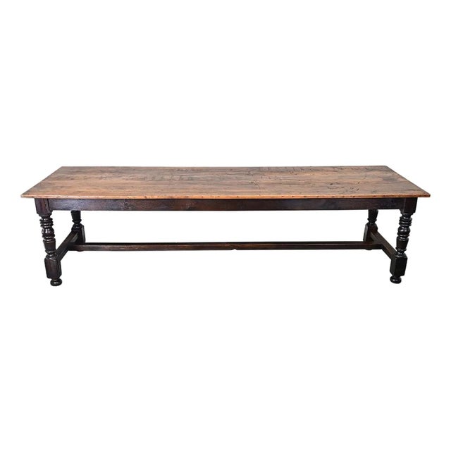 Massive French 1930's Applewood Farm Table For Sale