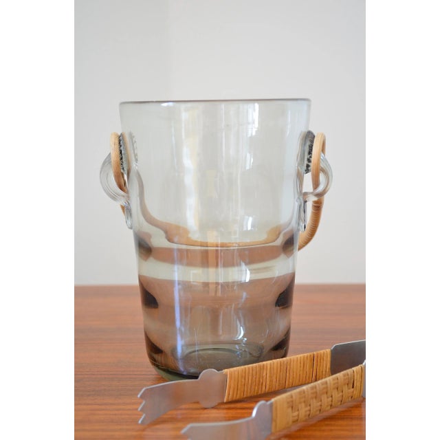 Holmegaard Ice Bucket with Tongs by Jakob E. Bang for Holmegaard, 1960s, Set of 2 For Sale - Image 4 of 5