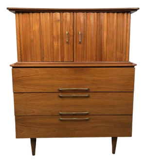 Mid 20th Century Modern Gentleman's Chest Highboy by Young Mfg., Attributed