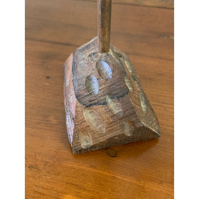 Vintage Hand-Carved Wooden Ibis Bird Sculpture on Stand For Sale In San Francisco - Image 6 of 6