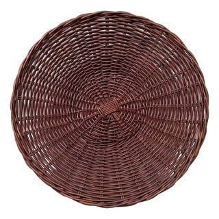 Large Japanese Handwoven Rattan Basket Bowl, 1960s-1970s For Sale