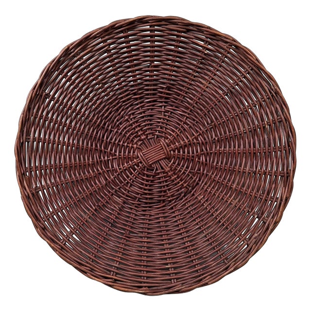 Large Japanese Handwoven Rattan Basket Bowl, 1960s-1970s For Sale