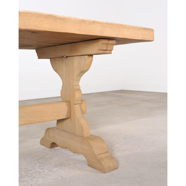 Beige Country French Bleached Oak Farmhouse Dining Table 8.5 Ft For Sale - Image 8 of 18