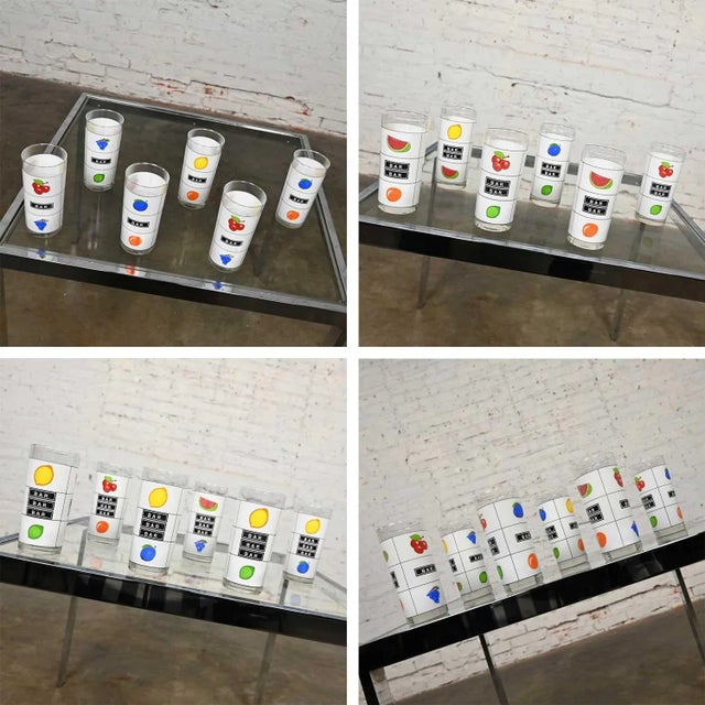 Late 20th Century Casino Slot Machine Highball Cocktail Glasses Set of 6 For Sale - Image 12 of 13