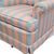 Lee Industries upholstered swivel rocker armchair showcases a timeless vertical stripe pattern in a soft coral and dusty...