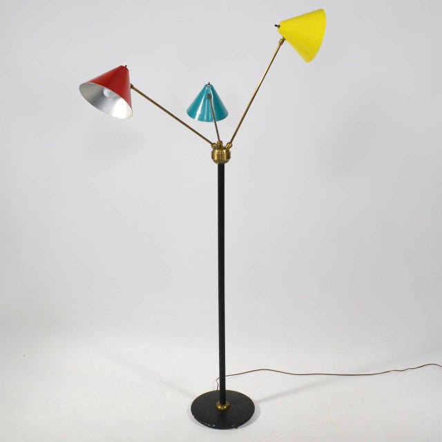 1950s Italian Three-Arm Floor Lamp For Sale - Image 4 of 10