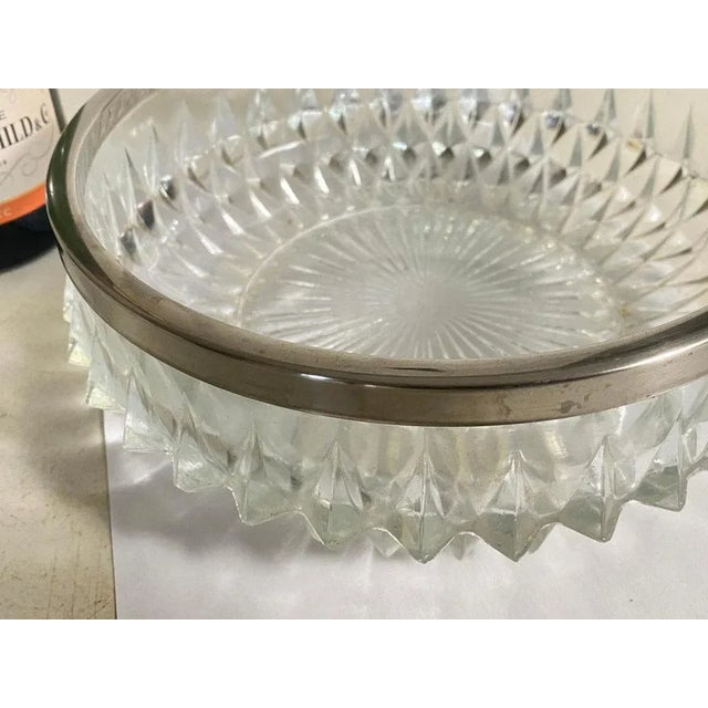 20th Century Glass Dish Vide-Poche Bowl Glass and Metal Round Pattern, France For Sale - Image 5 of 9