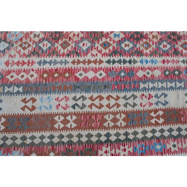 Tribal Late 19th Century Antique Vegetable Dyed Handwoven Kilim Wool Rug - 9′8″ × 16′7″ For Sale - Image 3 of 6