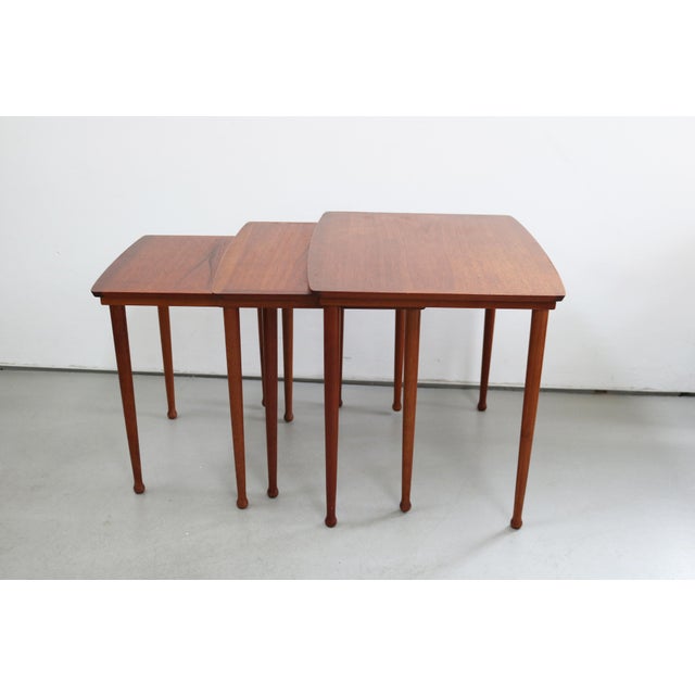Vintage Danish Teak Nesting Tables from Møbelintarsia, 1960s, Set of 3 For Sale - Image 4 of 12
