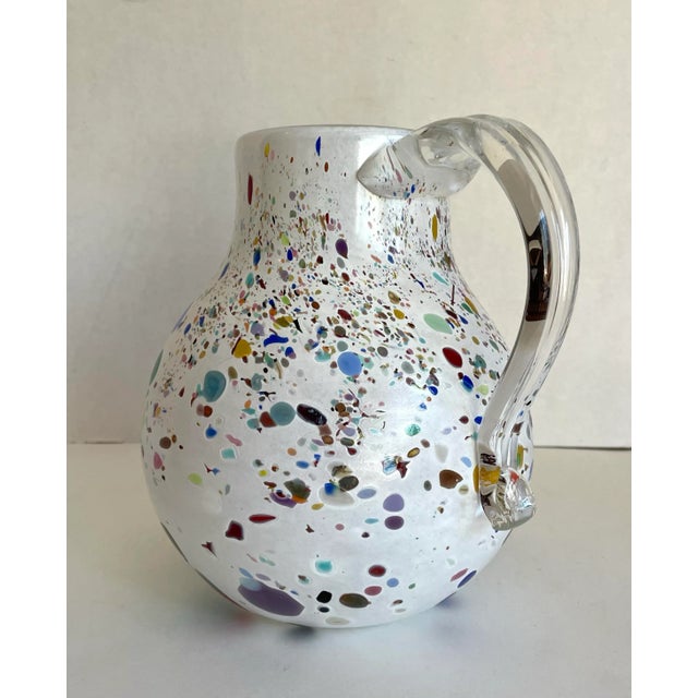 2000 - 2009 Signed Original Studio Art Glass Confetti Pitcher Attributed to Josh Gelfand, Dated 2009 For Sale - Image 5 of 10