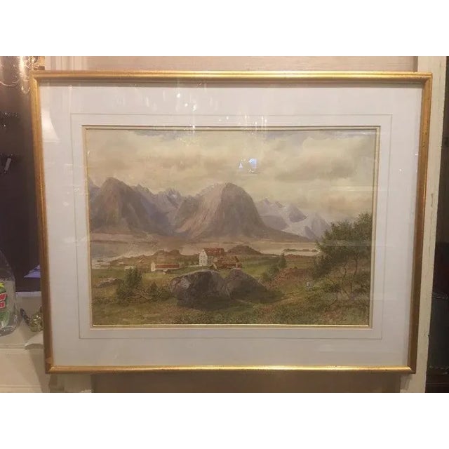 19th century British School "Mountain Landscape", watercolor, framed, unsigned, inscribed in pencil: verso, illegibly.