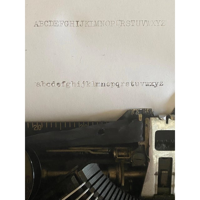 Vintage 1941 Original Remington Rand Streamliner Black Typewriter with Red Keys, Carrying Case, Serial Number For Sale - Image 11 of 12