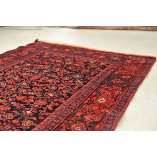 Vintage Fruit Punch, Charcoal & Indigo Runner Rug , 4.2 x 13.4 For Sale - Image 10 of 11