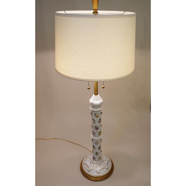 1960s Marbro Hollywood Regency Neoclassic Modern Elaborate Porcelain Floor Lamp One-of-a-Kind For Sale - Image 9 of 13
