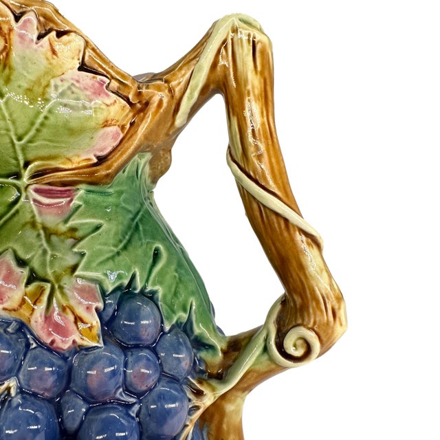 A Majolica Grape-Form Wine Jug by Brown-Westhead, Moore, English, Ca. 1876 For Sale - Image 9 of 12