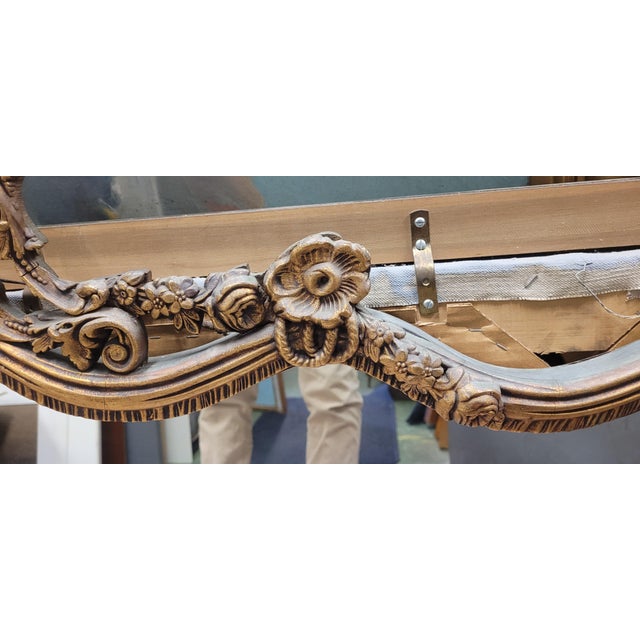 1920s Antique Gilt Rococo Mantel Mirror For Sale - Image 9 of 11