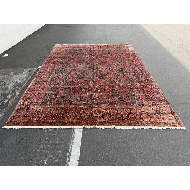 8ft 8in × 12ft Persian Sarouk Area Rug For Sale - Image 11 of 17