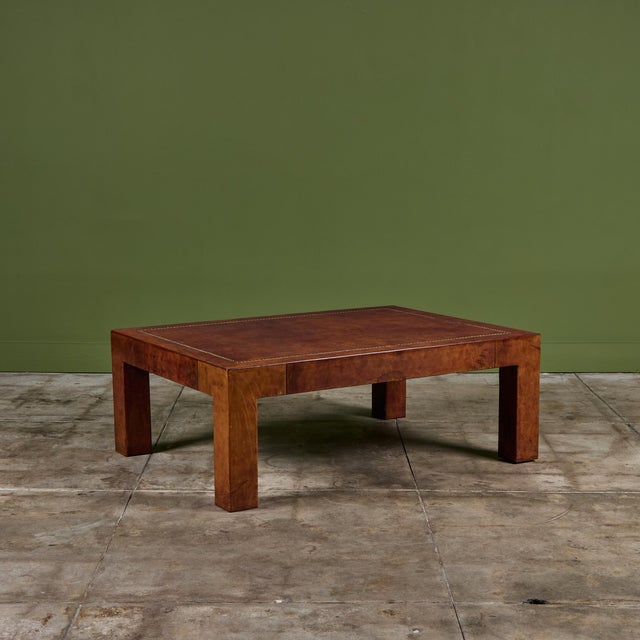 1970s Jeff Knight Leather Coffee Table For Sale - Image 5 of 18