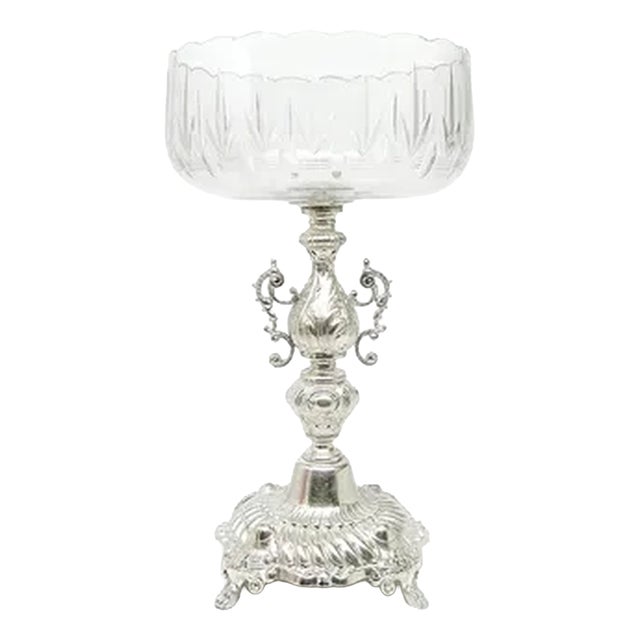 Antique French Bowl on Column Stand, 1900s For Sale