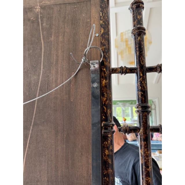 1990s Vintage Monumental William Switzer Faux Tortoiseshell Bamboo Hollywood Regency Wall Mirror, 99” H – English Regency Style, Overscale For Sale - Image 5 of 8