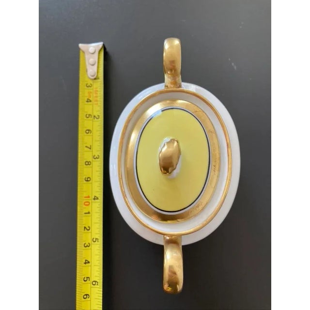 Richard Ginori Italian Contessa Yellow and Gold Porcelain Sugar Bowl With Lid For Sale - Image 9 of 12