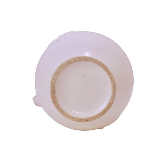 Ceramic Grape Leaf Ivory Ceramic Pitcher Vase For Sale - Image 7 of 7