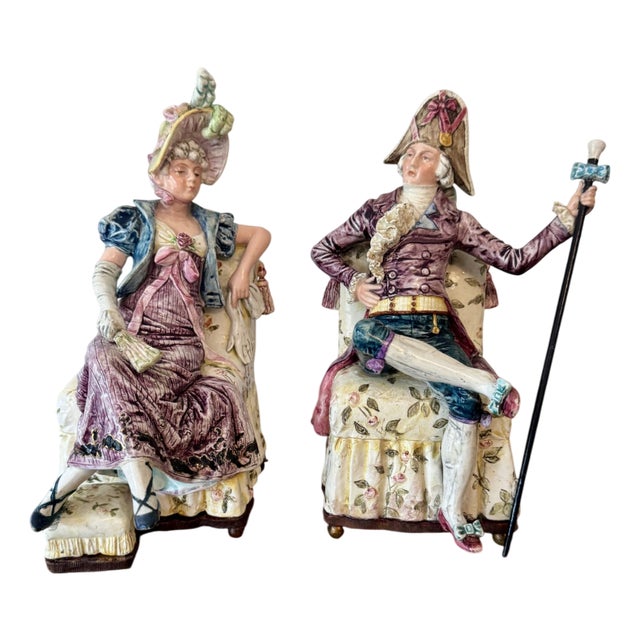Antique Victorian Musical Figures, 1880, Set of 2 For Sale