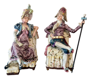 Antique Victorian Musical Figures, 1880, Set of 2