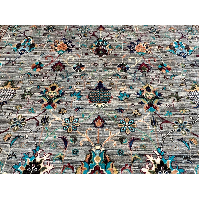 Hand-Knotted Afghan Sultanabad Chobi Wool Area Rug - 8'10" X 12'0" For Sale - Image 9 of 15