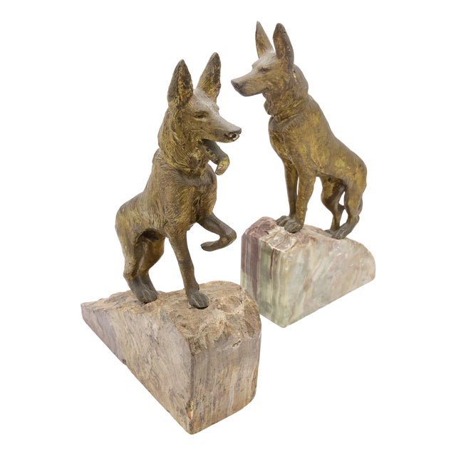 Dog Bookends in Onyx and Bronze, 1870s, Set of 2 For Sale