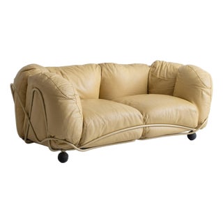 Corbeille Leather Sofa by Francesco Binfare for Edra For Sale