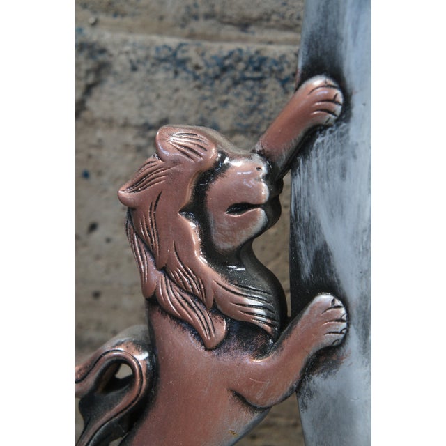 Victorian Style Painted Mahogany Figural Lion Beveled Vanity Wall Mantel Mirror For Sale - Image 9 of 9