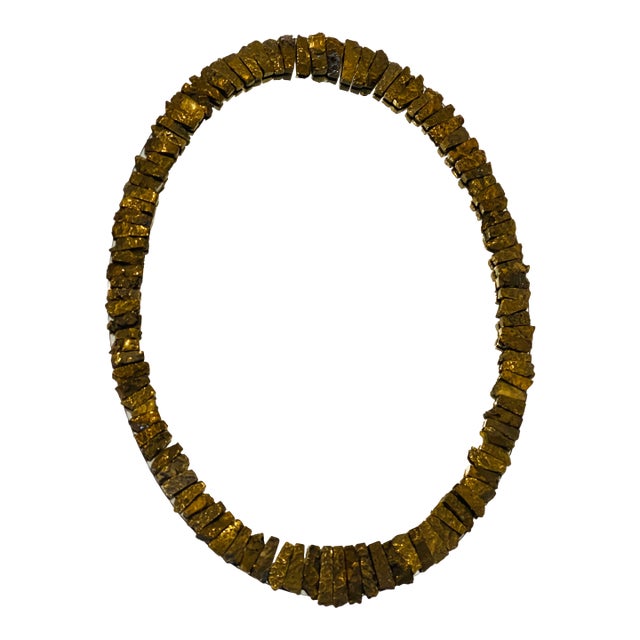 Vintage Gold Stone Tasselated Mirror Vautrin Style For Sale
