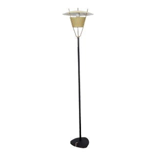 Brass and Iron Floor Lamp by J. T. Kalmar, 1950s For Sale
