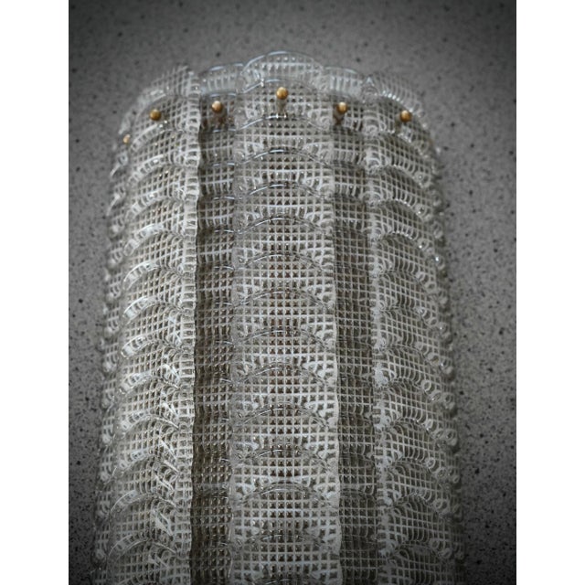 Murano Semi Circle Transparent White Art Glass Wall Light and Sconces, 2000 For Sale - Image 4 of 10