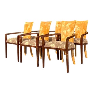 Vintage Boho Tessellated Coconut Shell Dining Chairs - Set of 6 For Sale