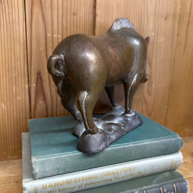 1950s Wild Boar Bronze Sculpture Razor Back Boar For Sale - Image 6 of 11