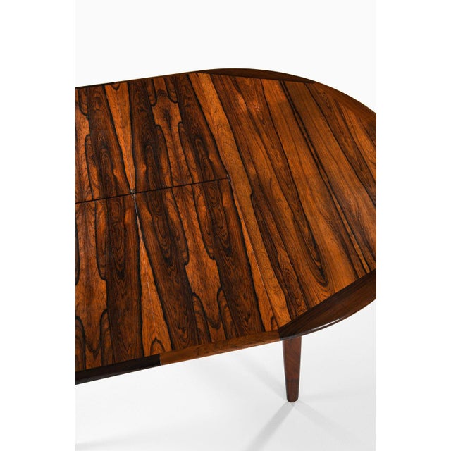 Dining Table in Rosewood and Brass attributed to Svend Aage Madsen, 1960s For Sale - Image 9 of 13