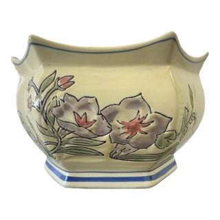 1980’s Large Yellow Chinese Export Planter For Sale