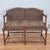Mid 20th Century French Country Petite Walnut Ladder Back Settee Bench W/ Brown Faux Suede Cushions For Sale - Image 12 of 12