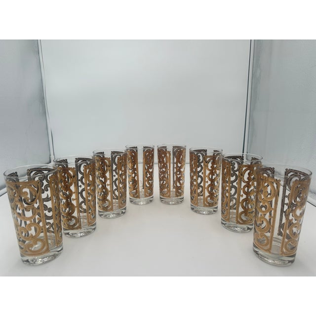 Georges Briard 1960s Georges Briard Gilt Decorated Glasses- 16 Pieces For Sale - Image 4 of 11