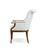 English 1940s Pair of Grosfeld House Style Tufted Wingback Armchairs in Ivory Linen For Sale - Image 3 of 6