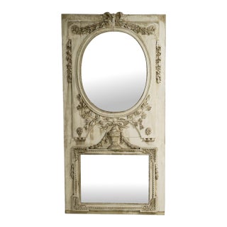 Early 19th Century France Louis XVI Antique White Wood Full-length & Floor Mirrors For Sale