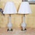 Hollywood Regency Mid 20th Century Pair of Vintage White Crackle-Glaze Table Lamps With Pleated Shades – 35” For Sale - Image 3 of 18