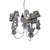 Late 20th Century Vintage Chandelier Blue White Ceramic Rooster Chicken French Country Lighting For Sale - Image 5 of 8